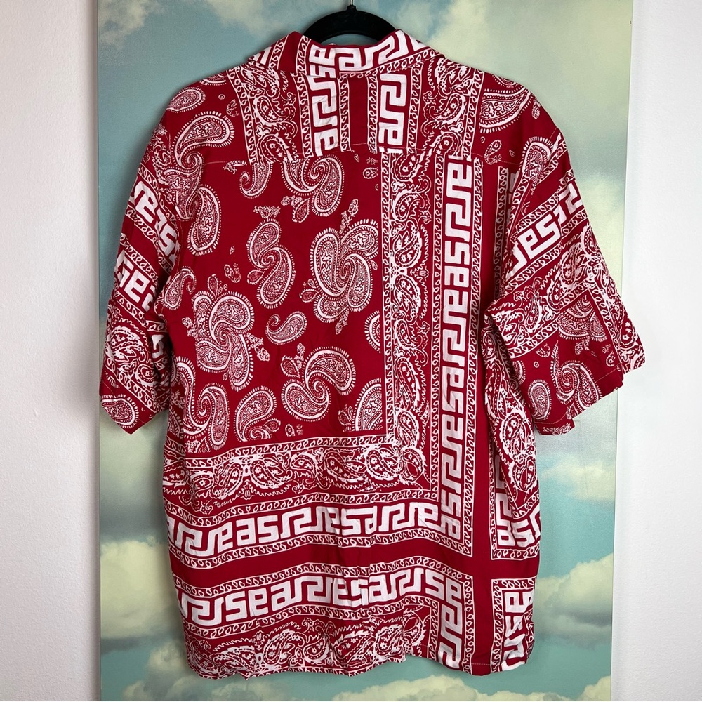 Aries Bandana Print Hawaiian Shortsleeve Shirt - Red - Picture 6 of 7